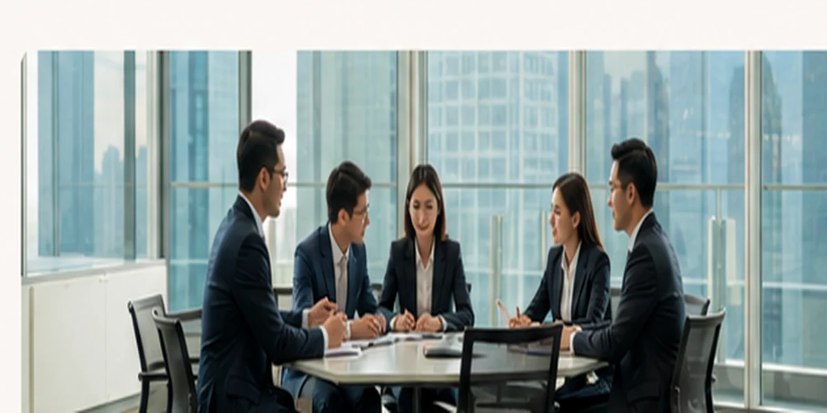 Tim profesional dalam rapat konsultasi